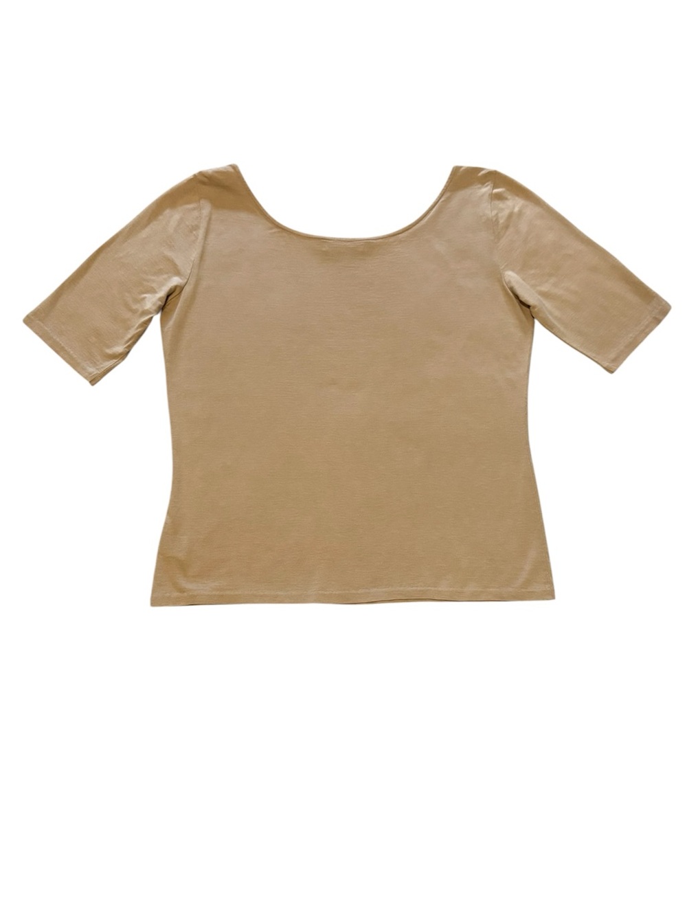 Vintage Y2K Ralph Lauren Creamy Mocha Bateau Neckline Silk Blend Top